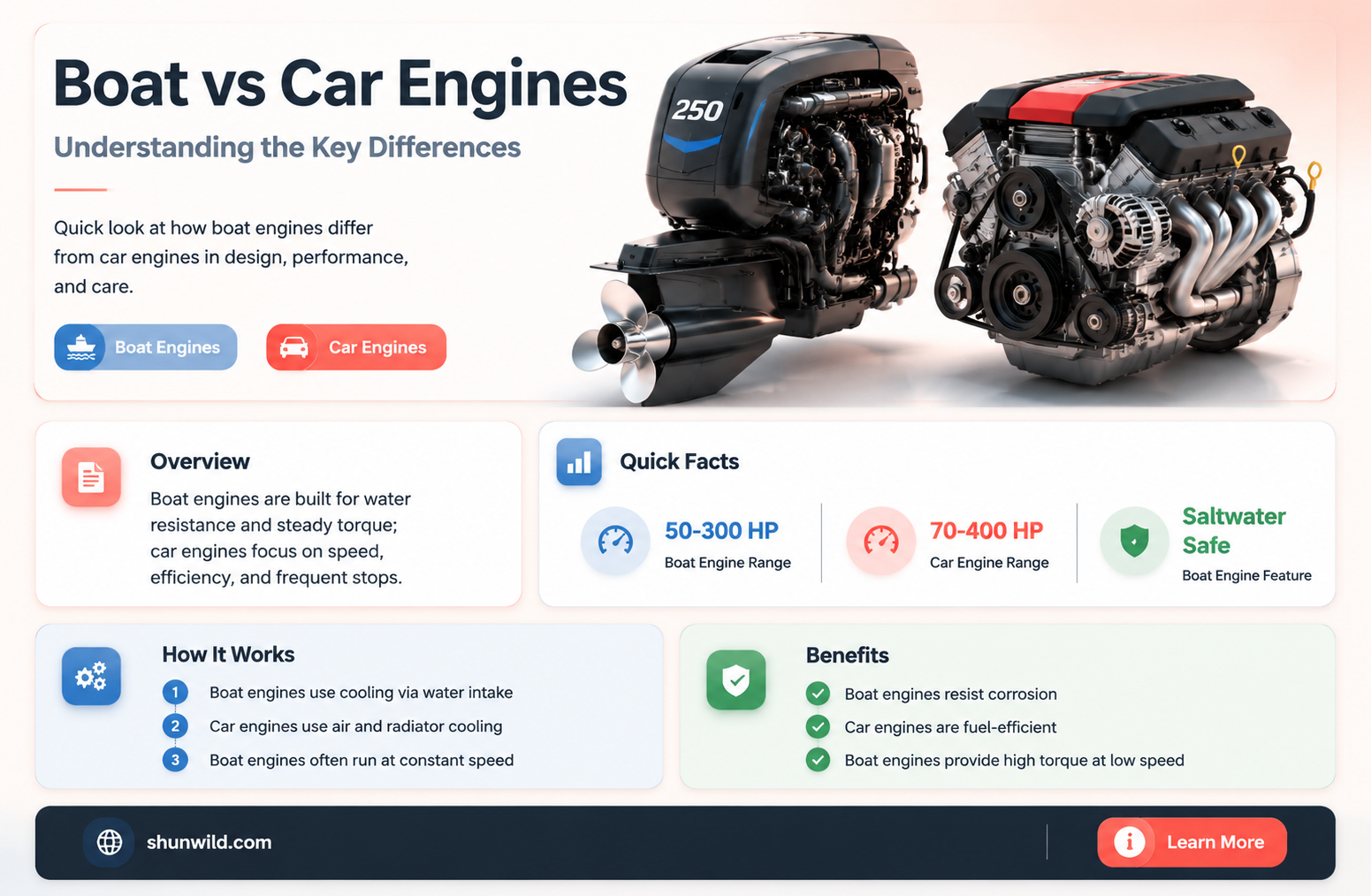 are boat engines and car engines the same