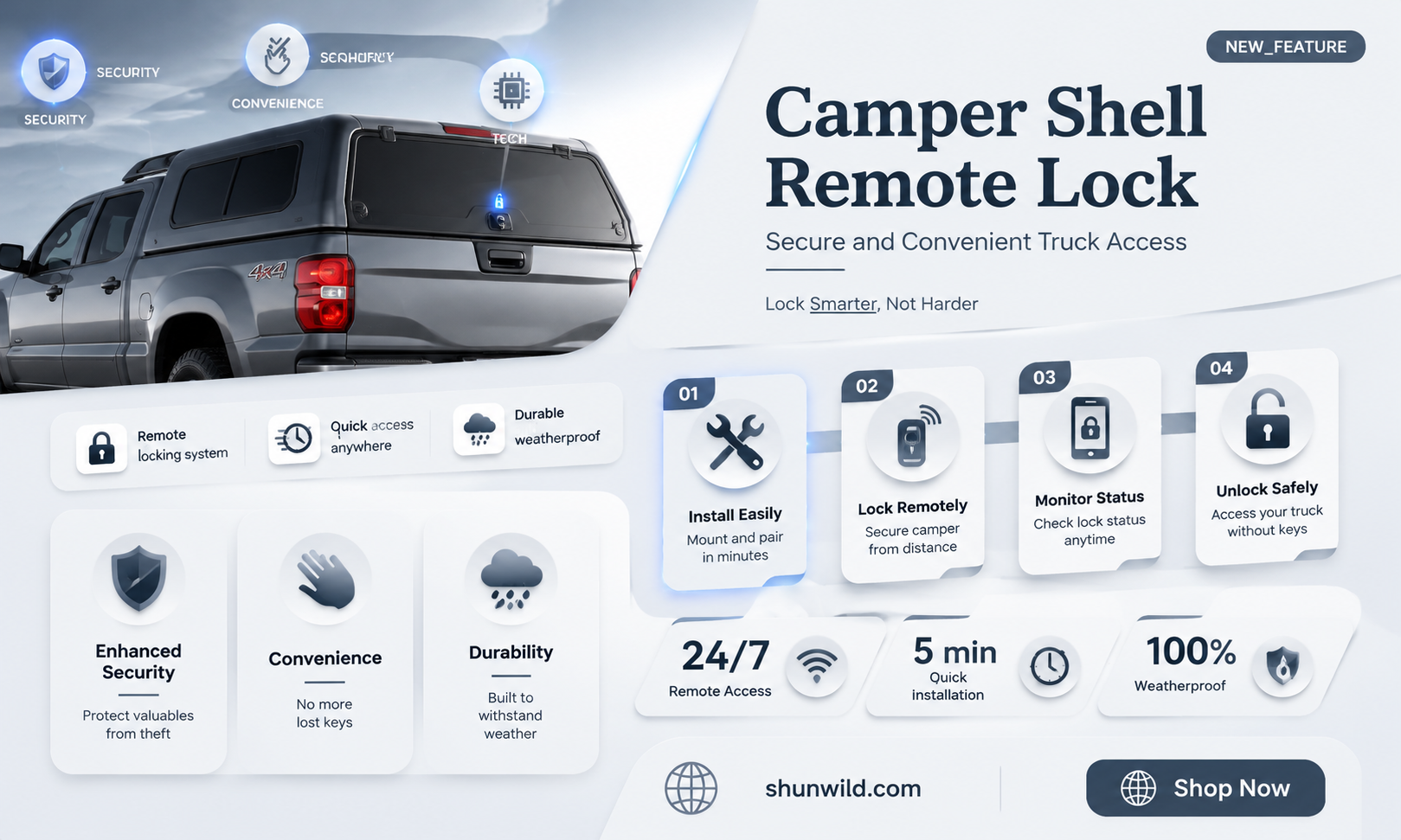 are camper shell remote lock