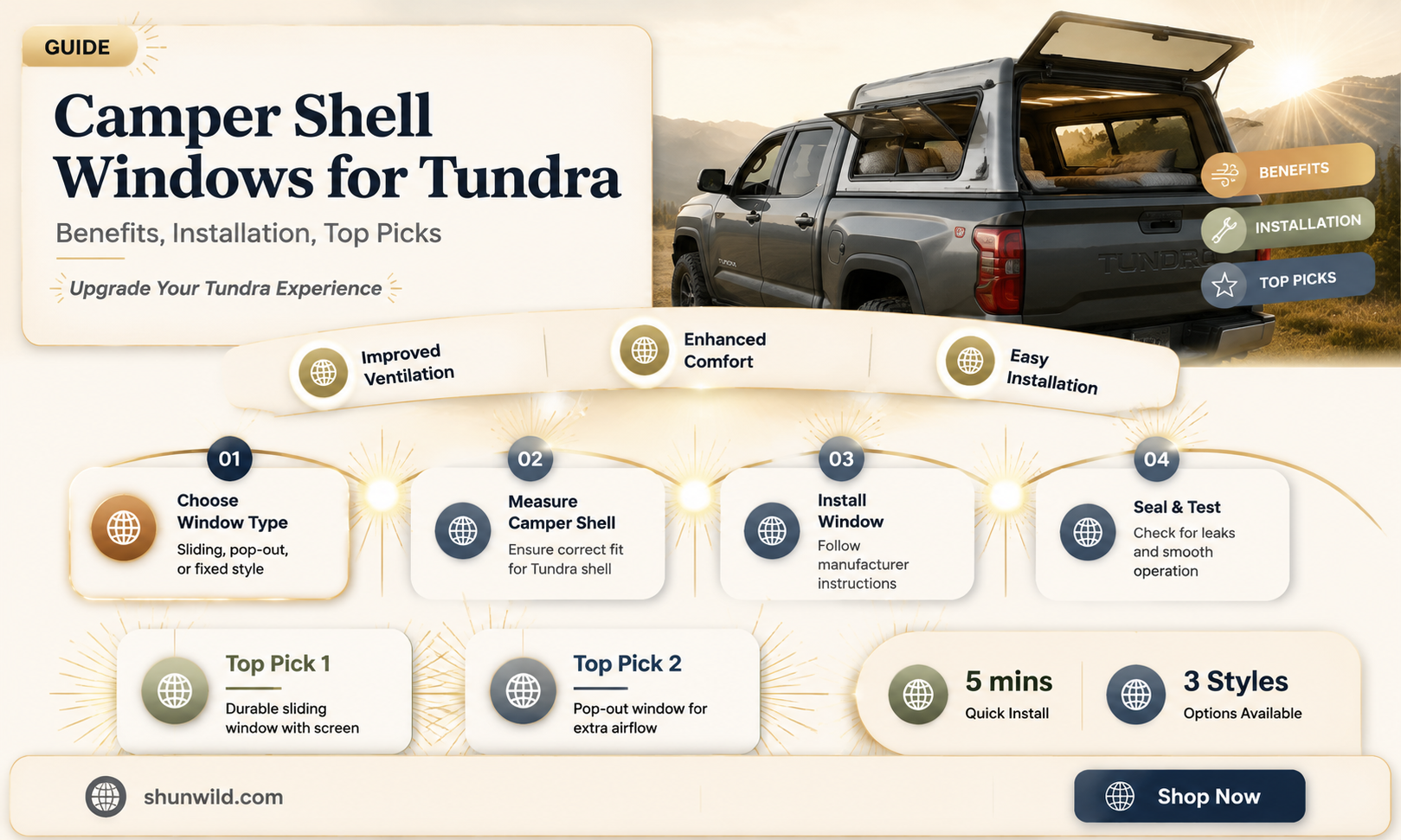 are camper shell windoors tundra
