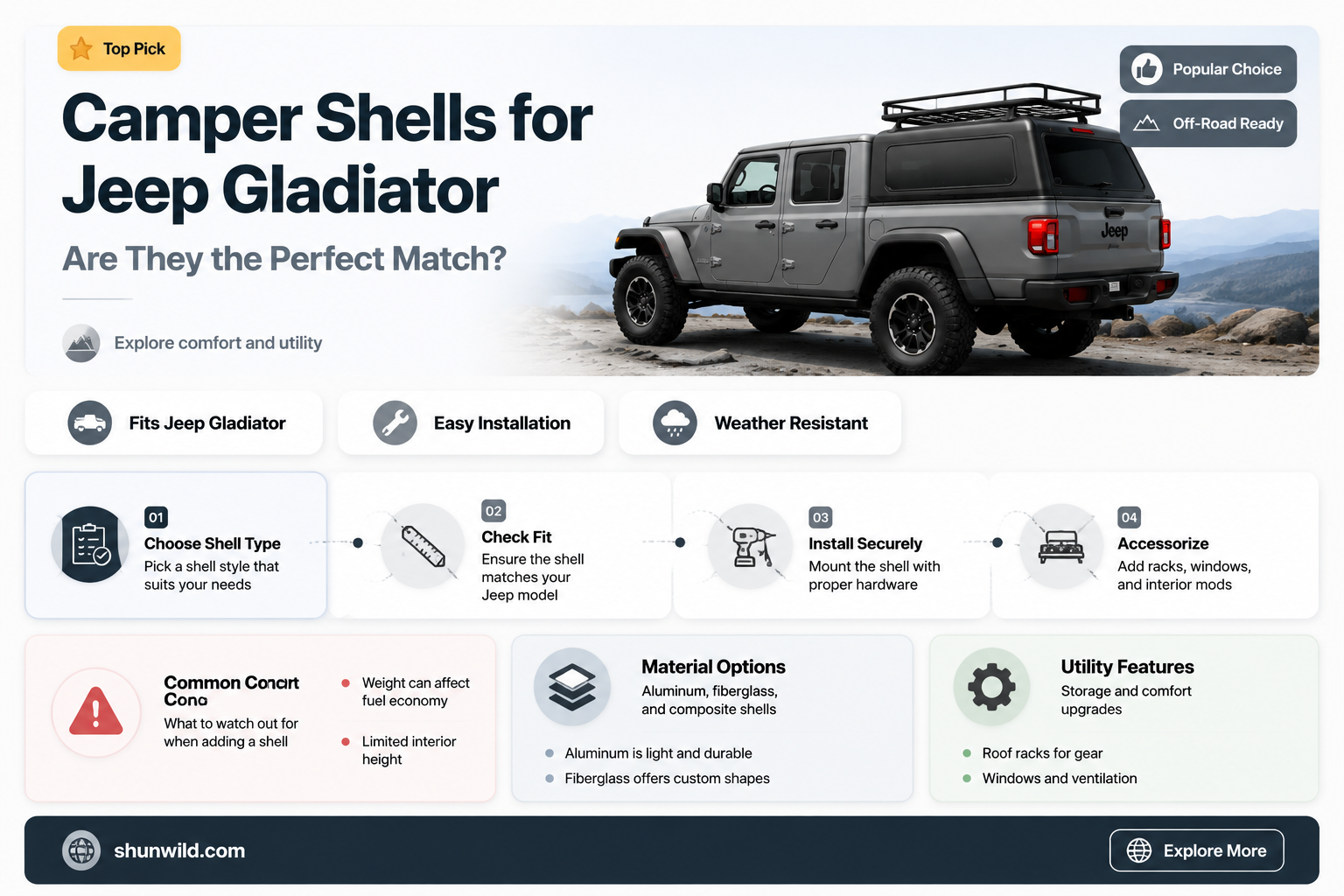 are camper shell jeep gladiator