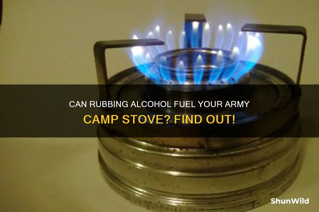 can a army camp stove run on rubbing alcohol