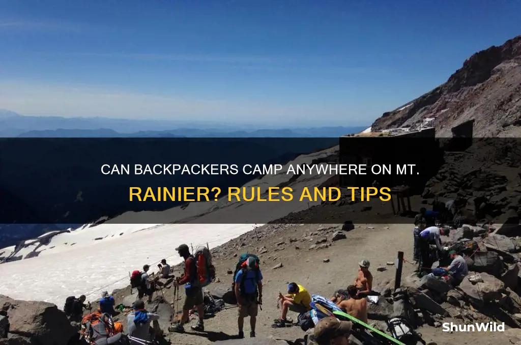 can a backpaker camp any where on mt rainier