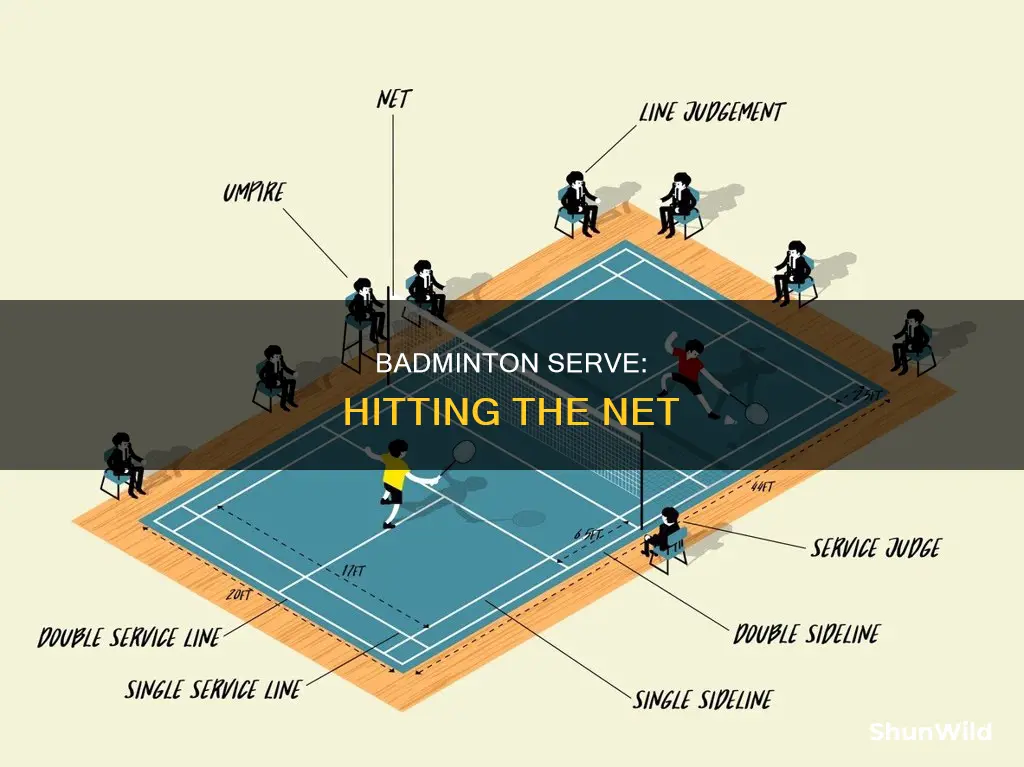 can a badminton serve hit the net