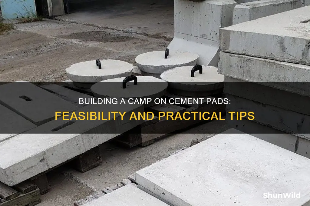 can a camp be built on cement pads