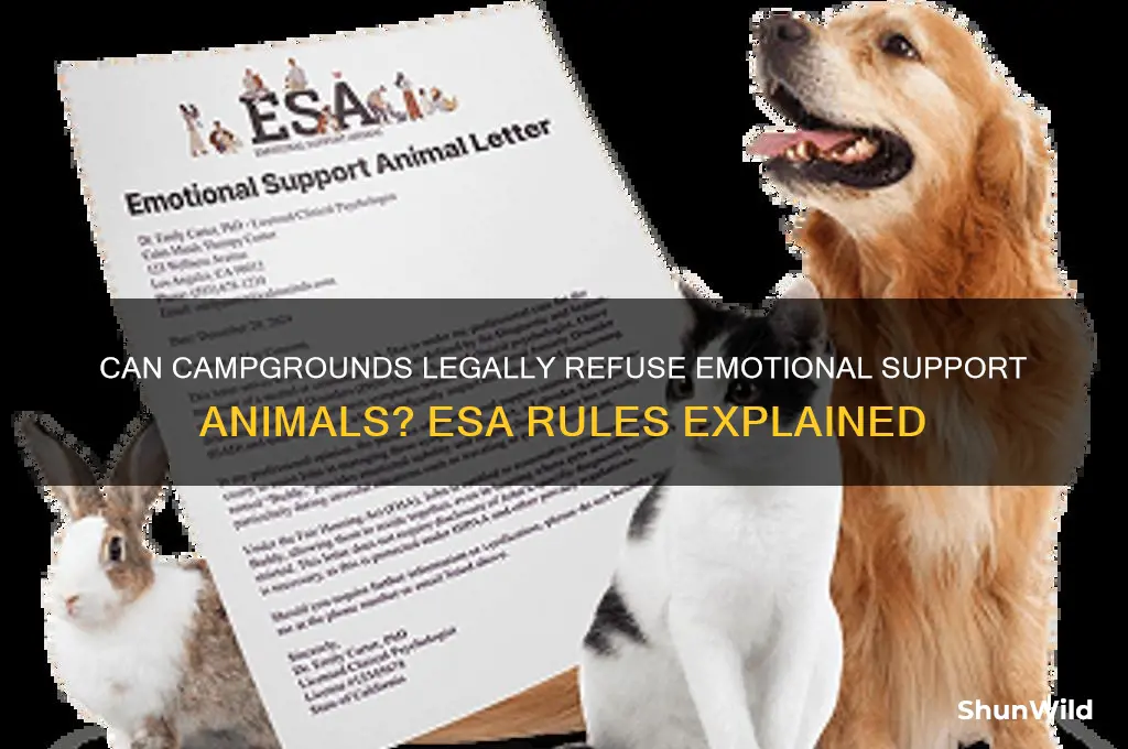 can a camp ground refuse a esa dog
