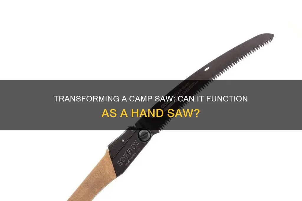 can a camp saw be made into a hand saw