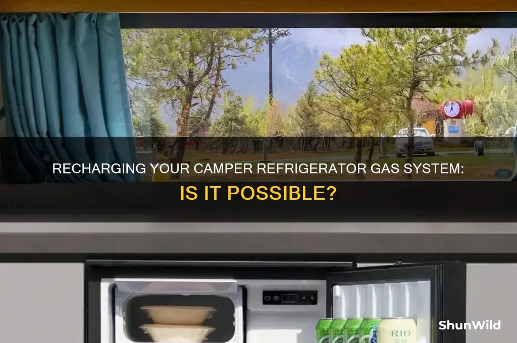 can a camper refrigerator gas system be recharged