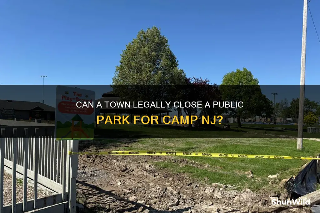 can a town close a public park for camp nj