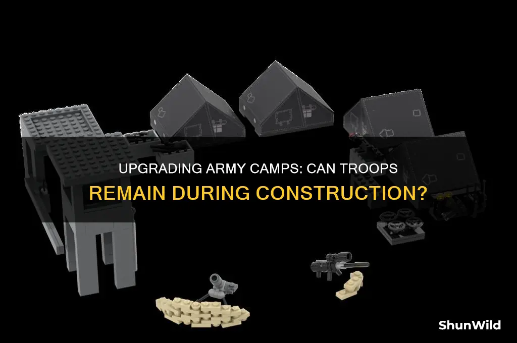 can army camp hold troops while being upgraded