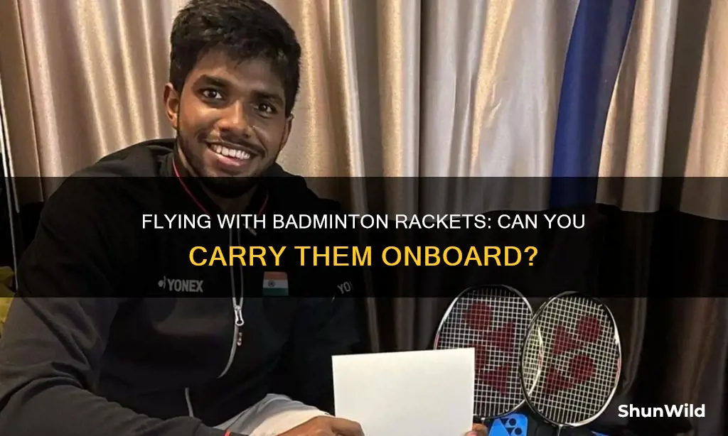 can badminton racket be carried on board the plane