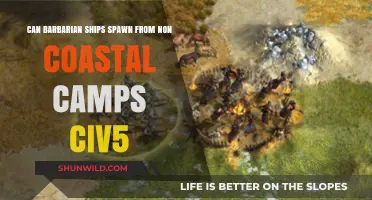 Do Barbarian Ships Spawn from Non-Coastal Camps in Civ 5?
