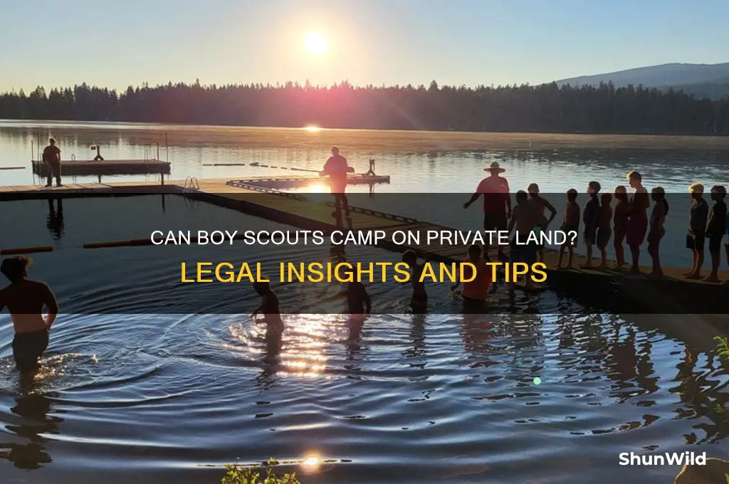 can boy scouts camp on private land