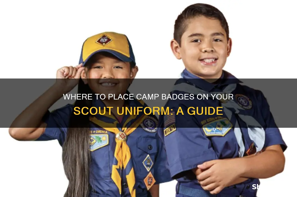 can camp badges go on scout uniform