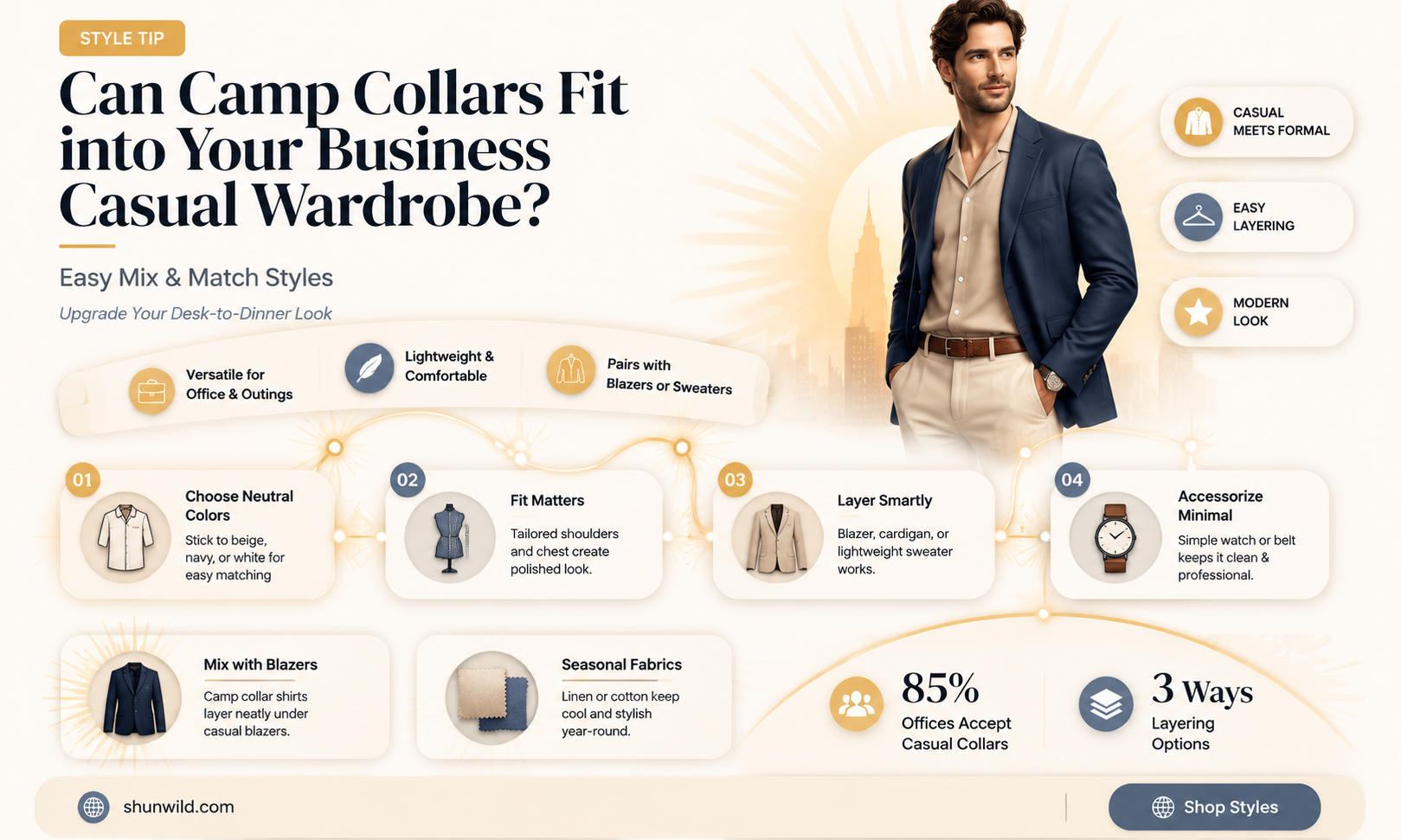 are camp collars business casual