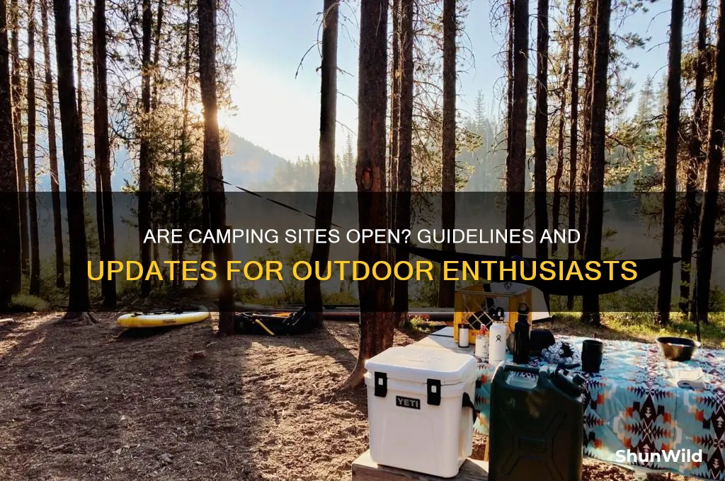 can camping sites open