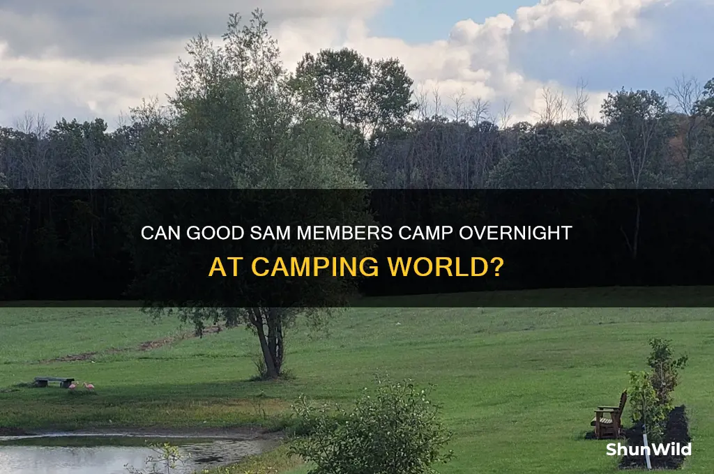 can good sam members camp overnight at camping world