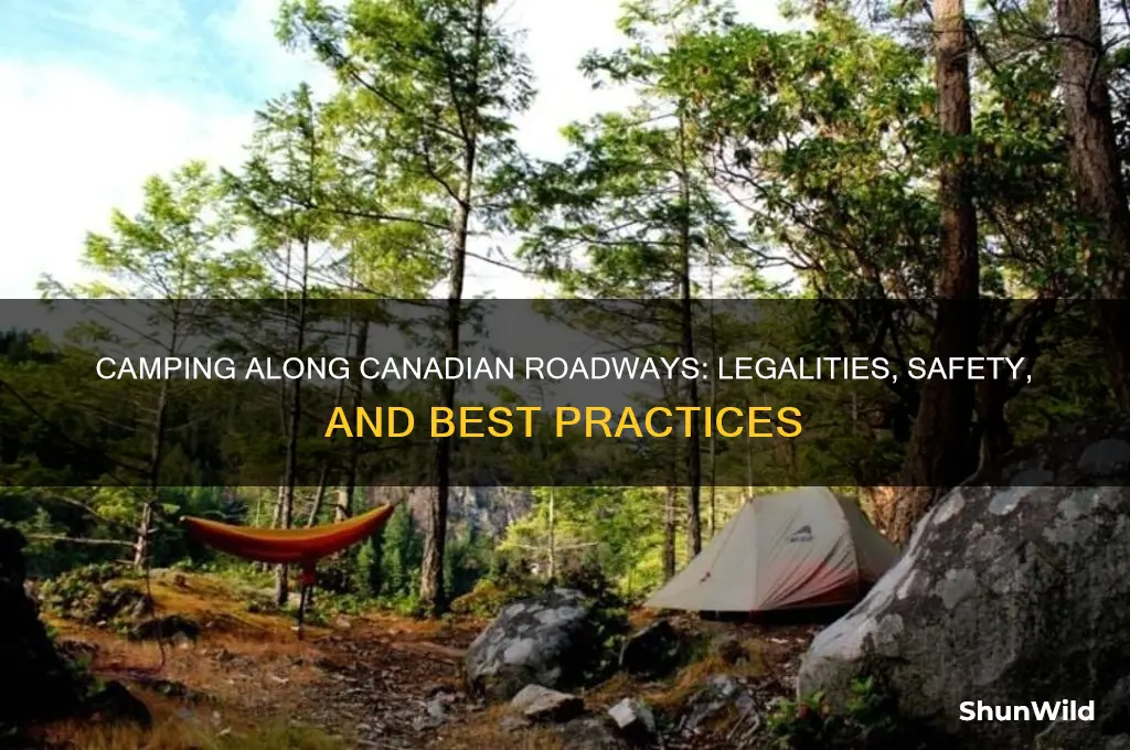 can i camp along roadway sin canada