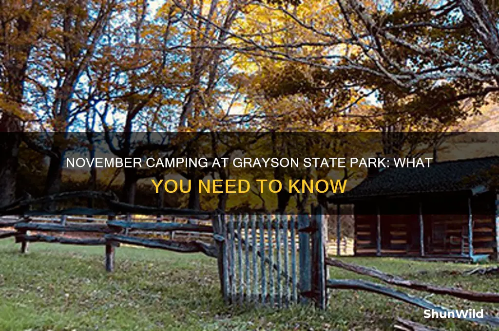 can i camp in grayson state park in november