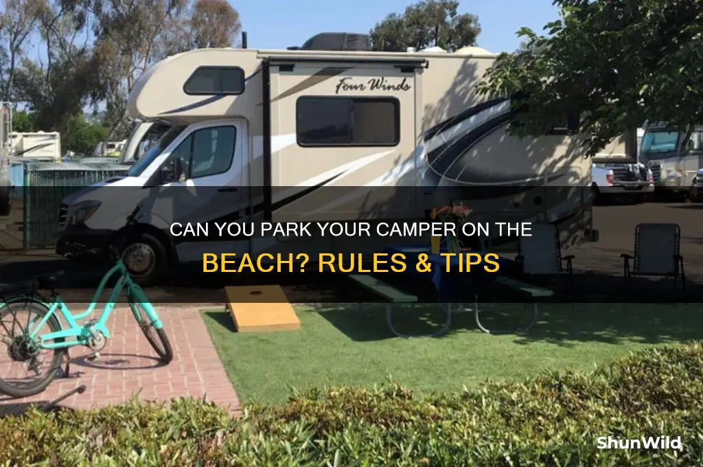 can i park camper in beach