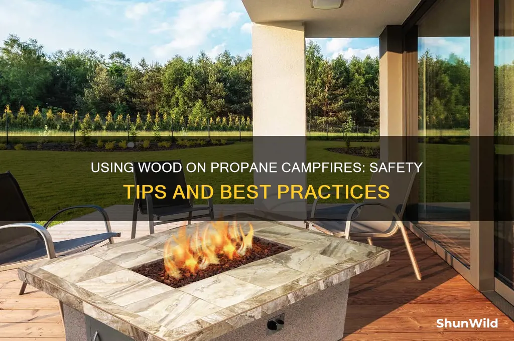 can i placewood on propane camp fire