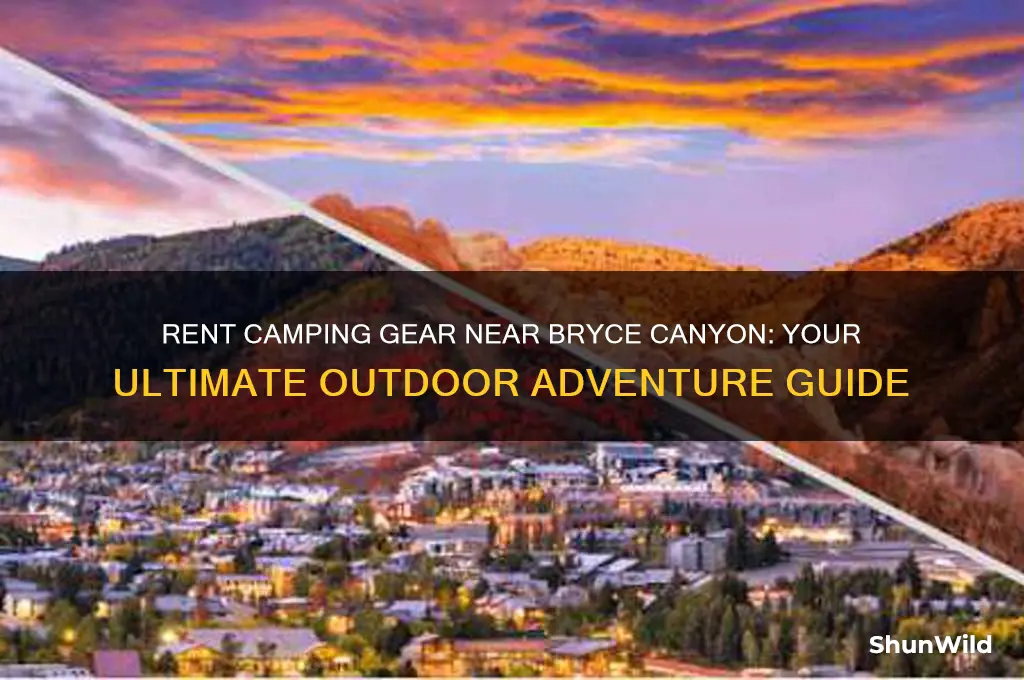 can i rent camping equipment in bryce canyon area