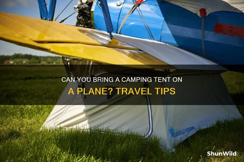 can i take a camping tent on a plane
