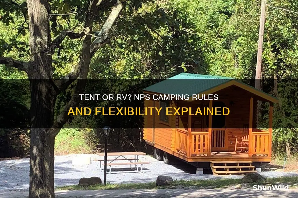 can i use a tent in rv camping nps
