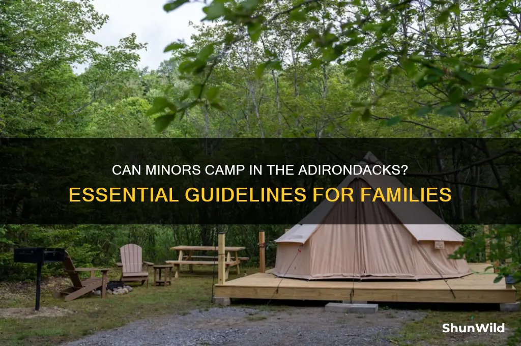 can minors camp adirondacks