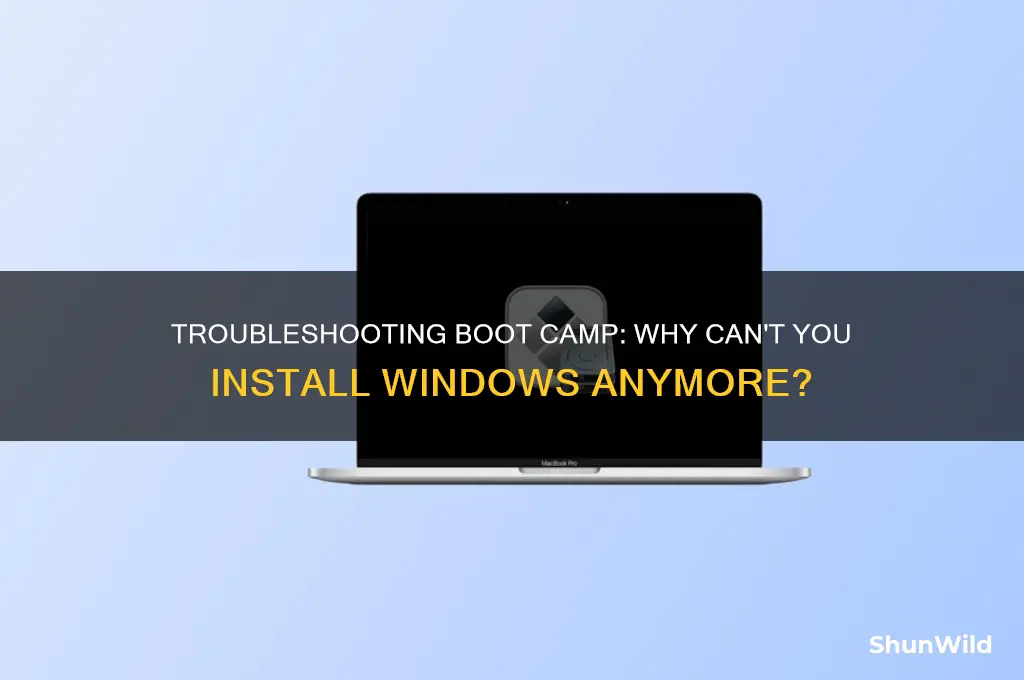 can no longer install windows with boot camp