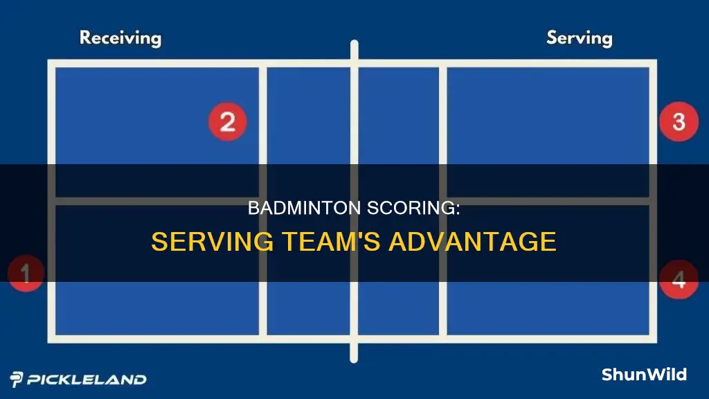 can only the serving team score in badminton