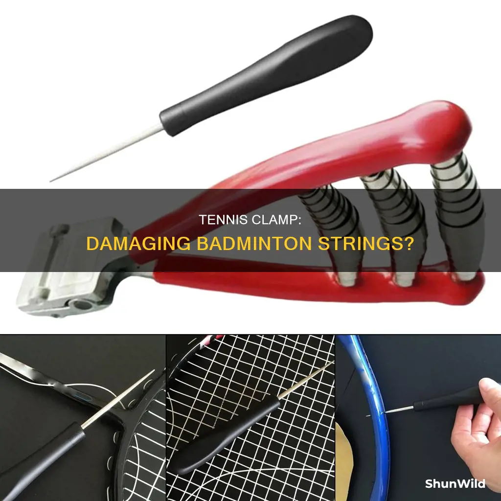 can tennis starting clamp damage badminton string