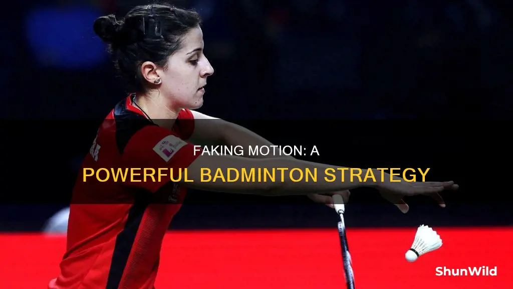 can the server have a faking motion in badminton