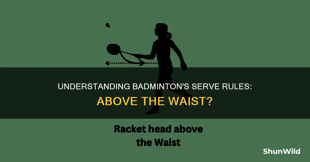 can you serve above the waist in badminton