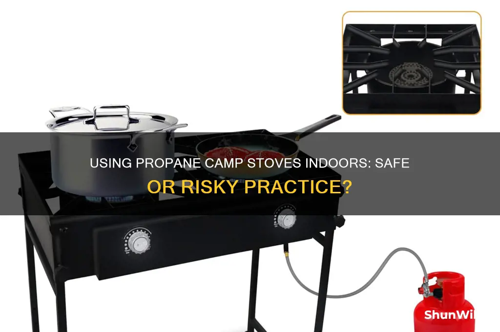 can you use a propane camp stove indoors