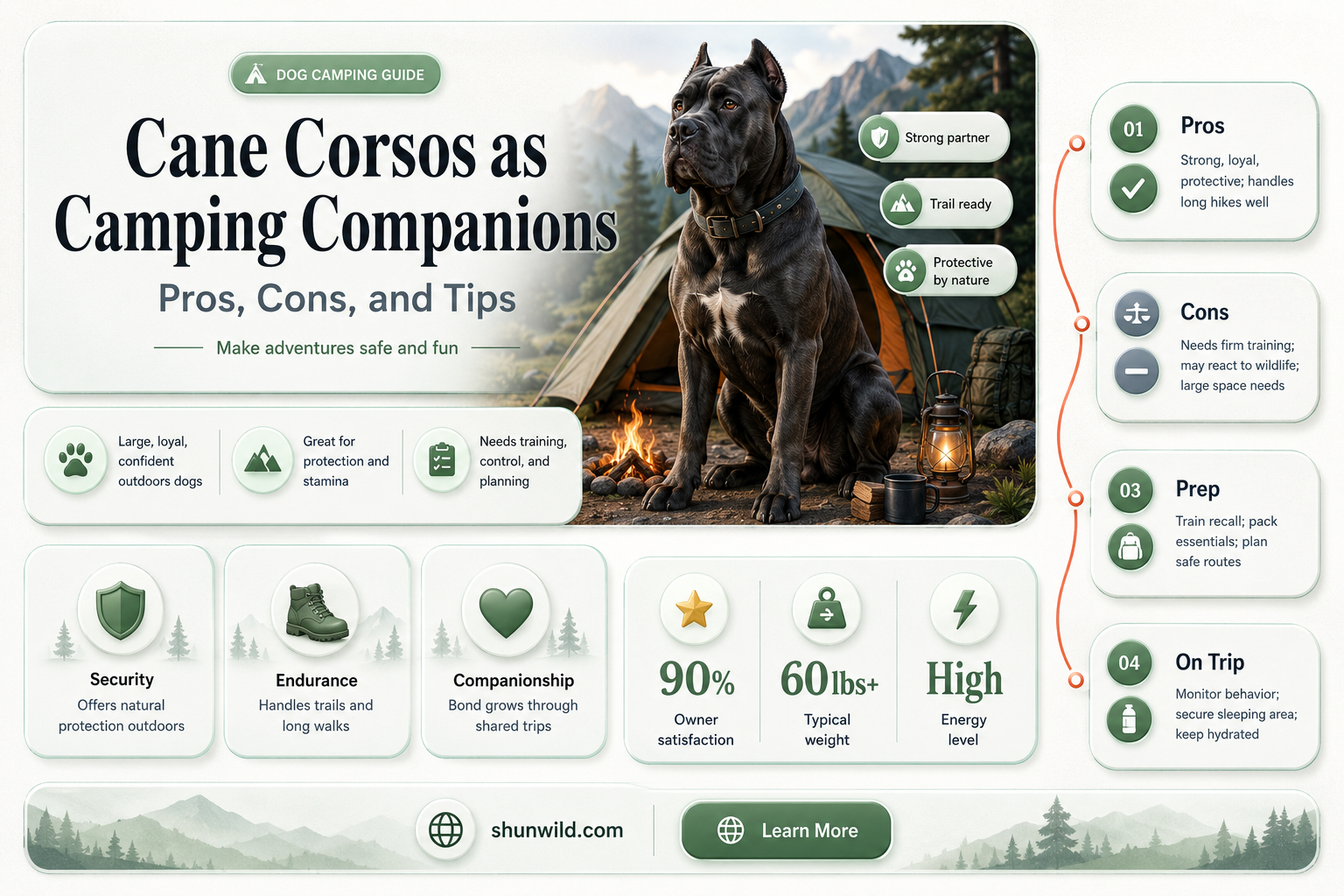 are cane corsos good camping dogs