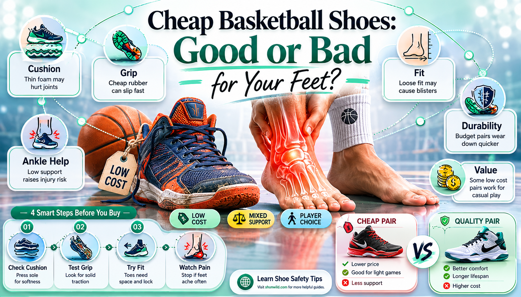 are cheap basketball shoes bad for you