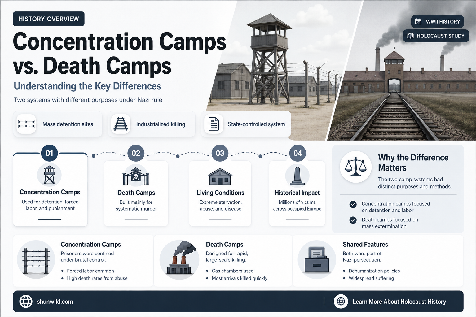 are concentration camps and death camps the same