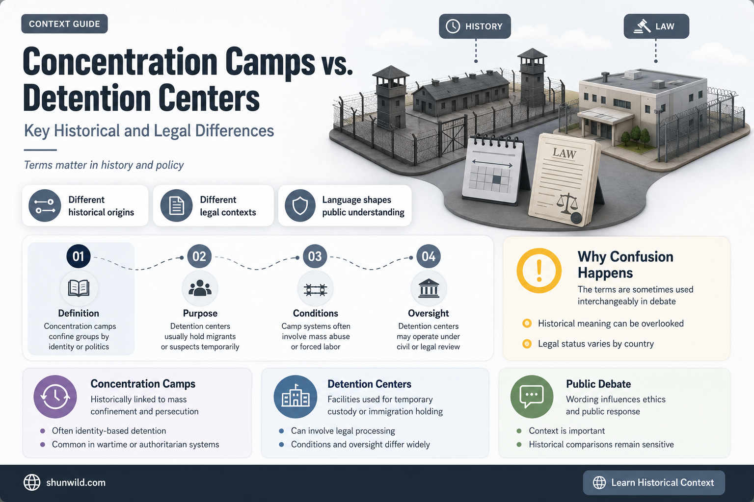 are concentration camp and detention center the same