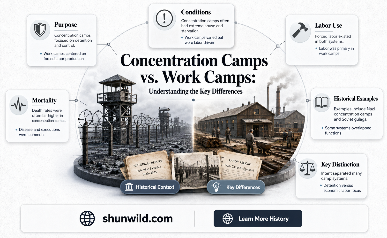 are concentration camps and work camps the same