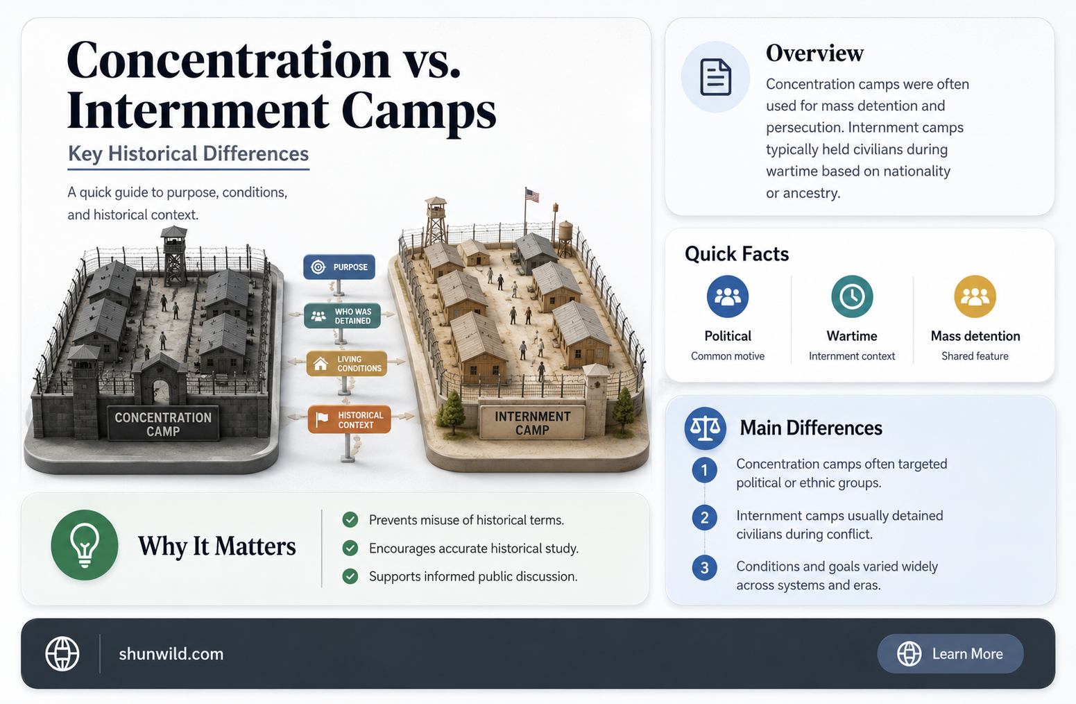 are concentration and internment camps the same
