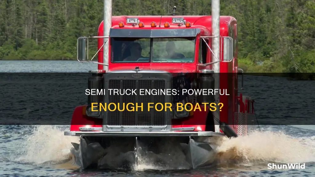 could a semi truck engine power a boat