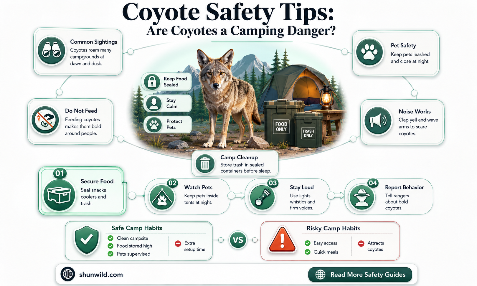 are coyotes dangerous camping