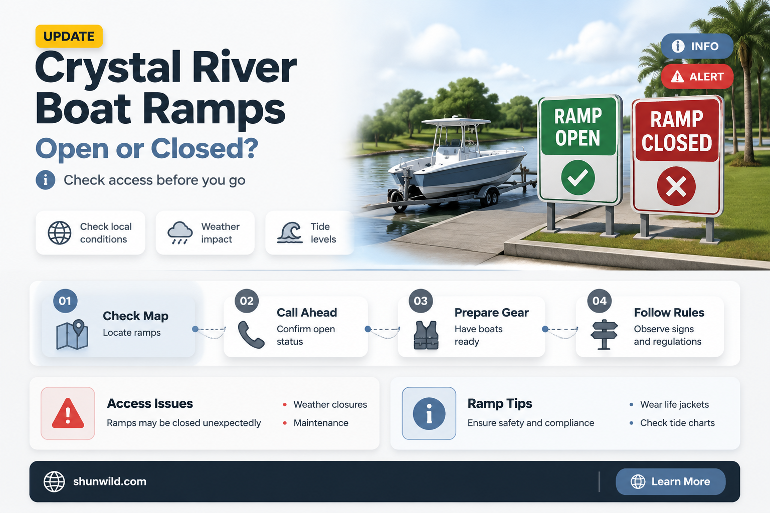 are crystal river boat ramps open