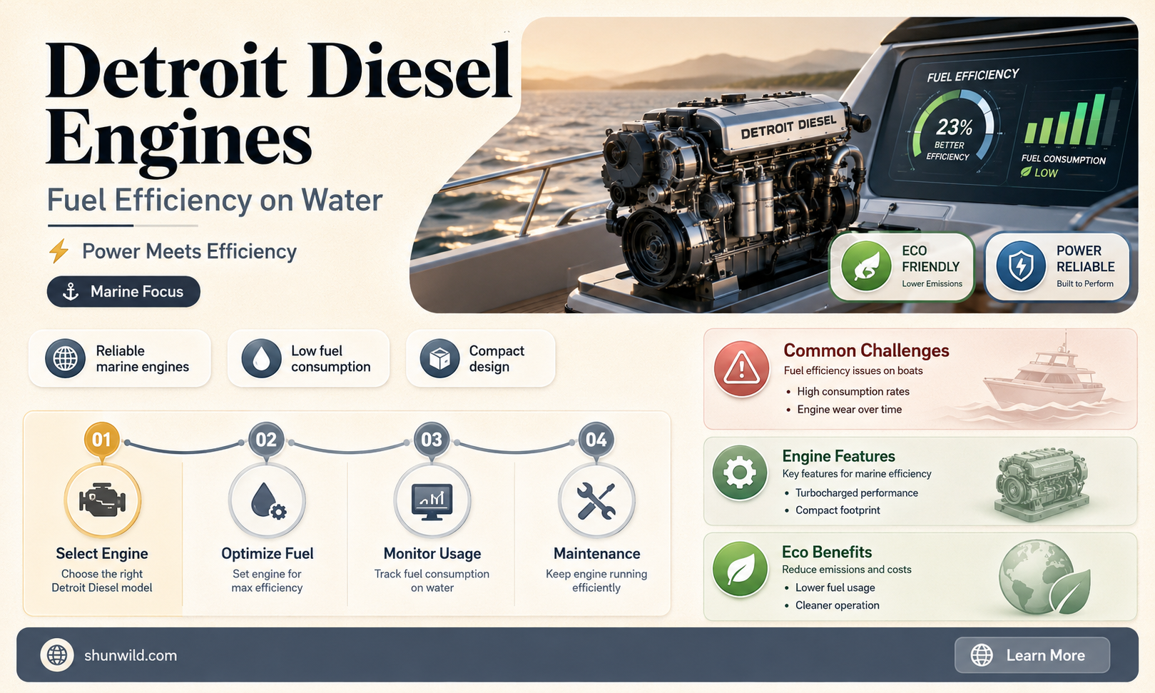 are detroit boat diesel engines fuel efficient