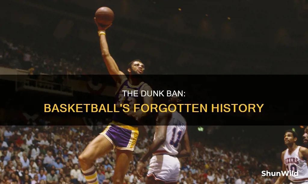 did dunks used to be banned in basketball
