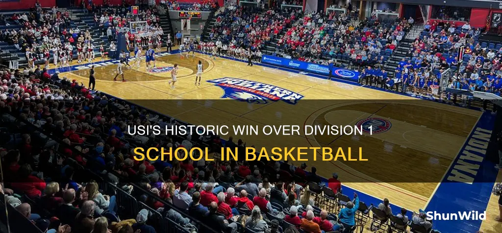 did usi beat a division 1 school in men