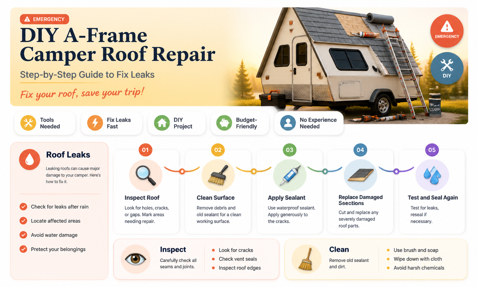a-frame camper roof repair