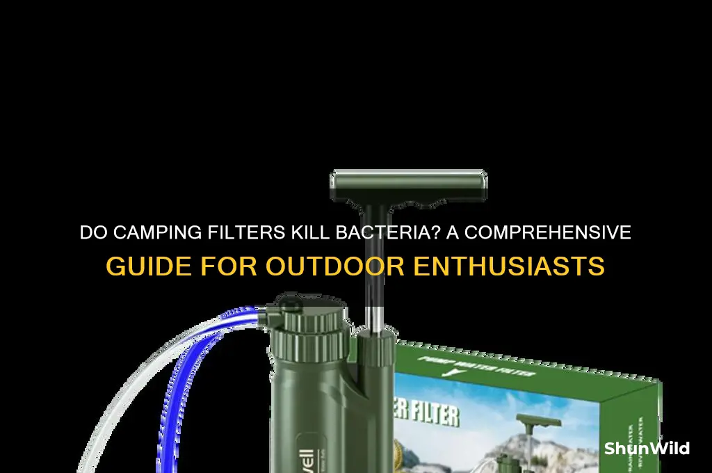 do camping filters kill bacteria