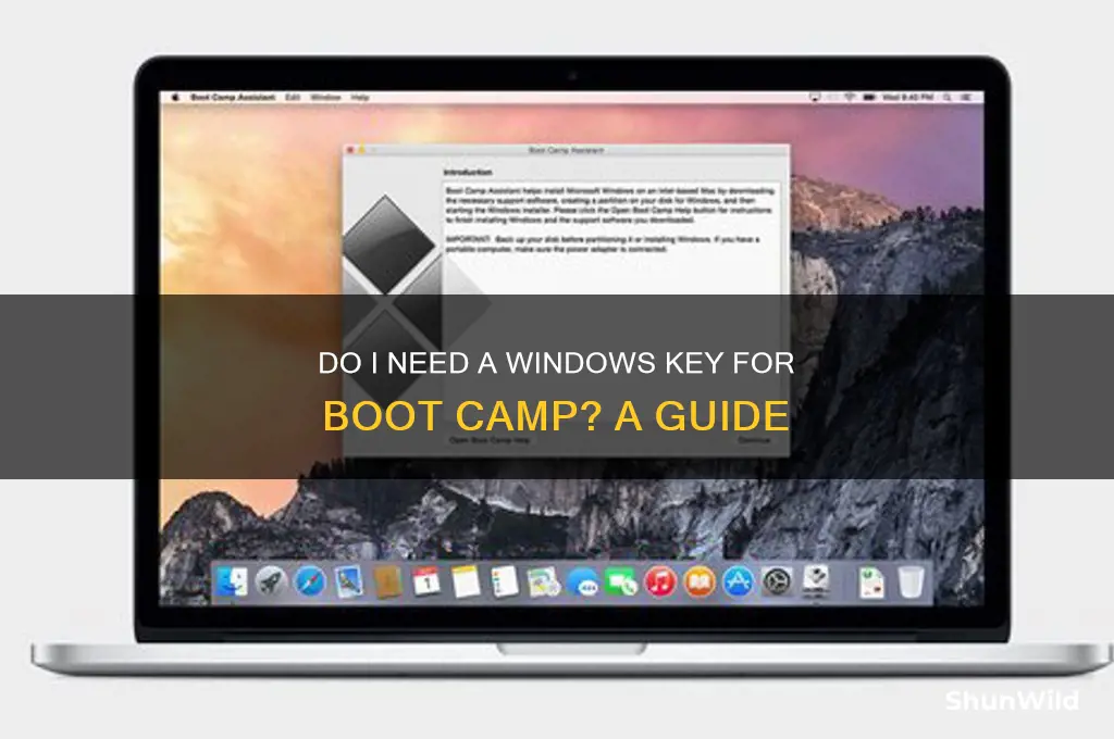 do i need a windows key for boot camp