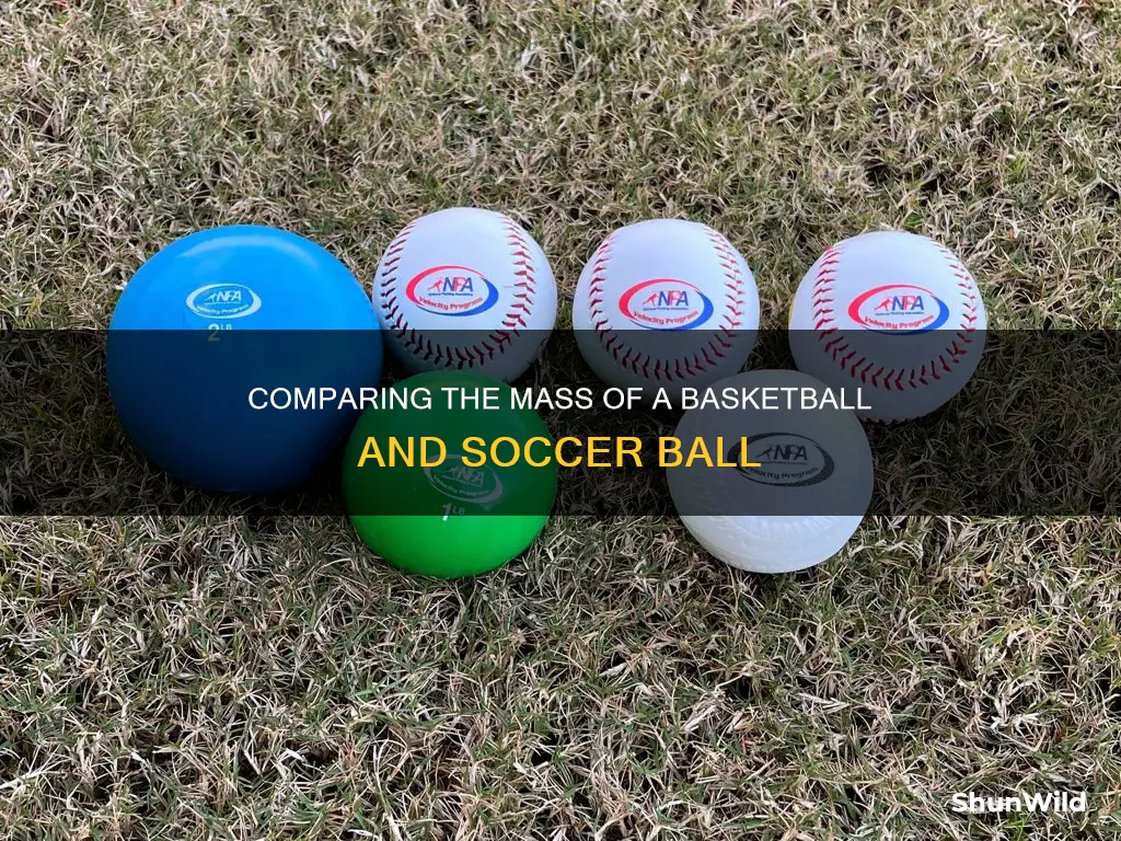 does a basketball or soccer ball have more mass